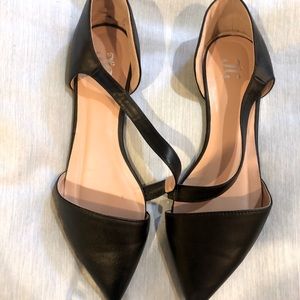 Black Faux Leather Landry Flat